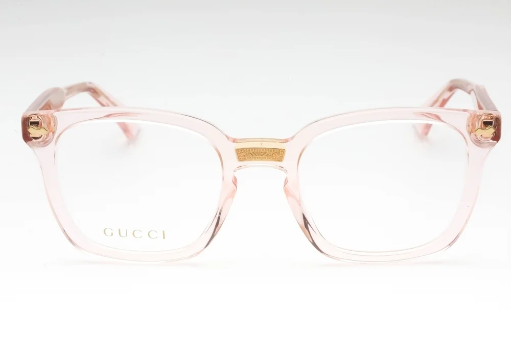 NWT Gucci GG0184O-013 Pink Rectangular 50mm Glasses